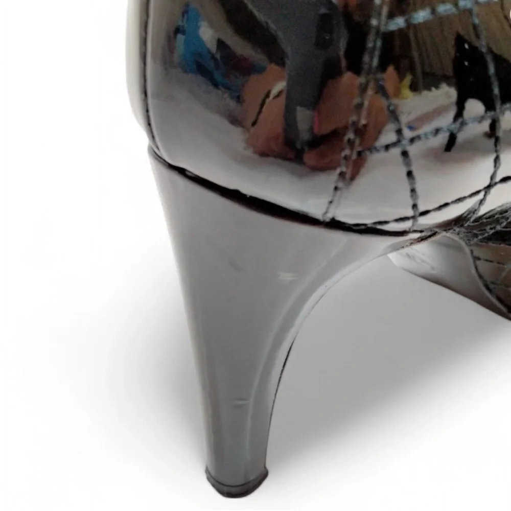 CHANEL  Black Patent Leather CC Logo Heels IT36 - Picture 7 of 10